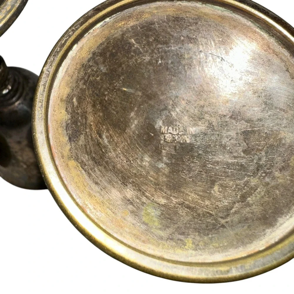 3 Vintage Brass Silver‎ Plate Goblets Made In Spain